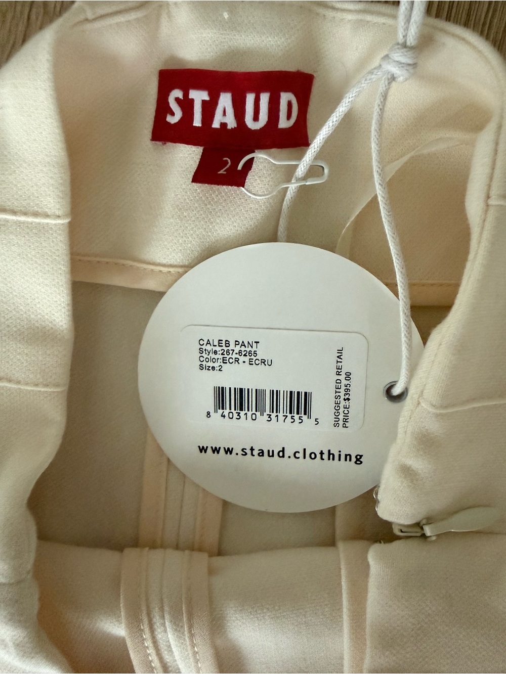 Staud Caleb Wide Leg Pants in Ecru - Picture 9 of 9